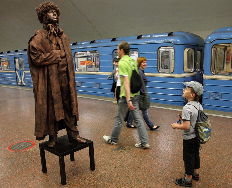 Александр Пушкин в Новосибирском метрополитене